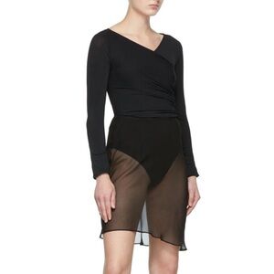 Wolford Black Nao Takekoshi Edition 'The Gathered Cache-Coeur' Bodysuit Medium